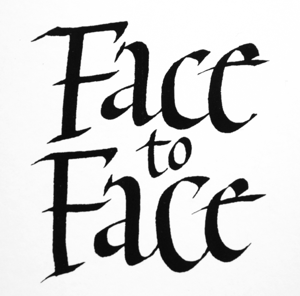 Margaretta Mitchell's Face to Face logo — calligraphy by Georgianna Greenwood